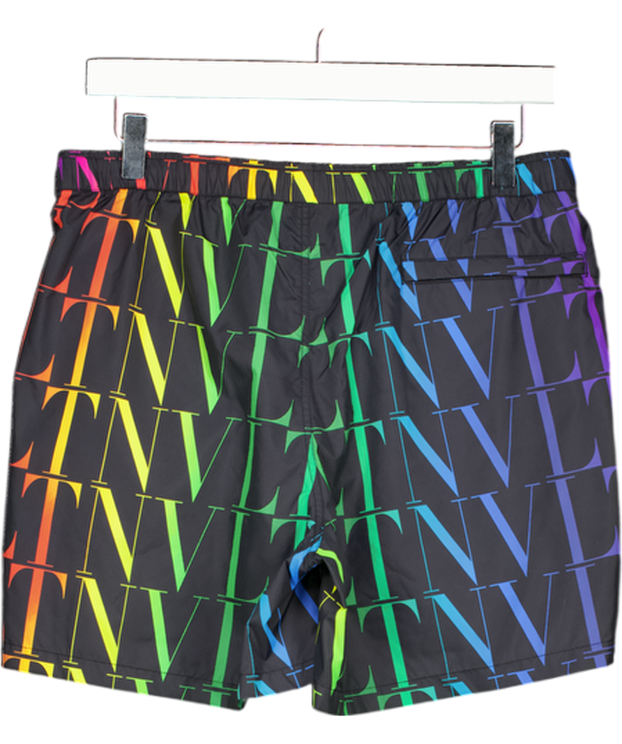 VALENTINO Black / Multicolour Vltn Times Printed Swimming Shorts Sz44 UK XS