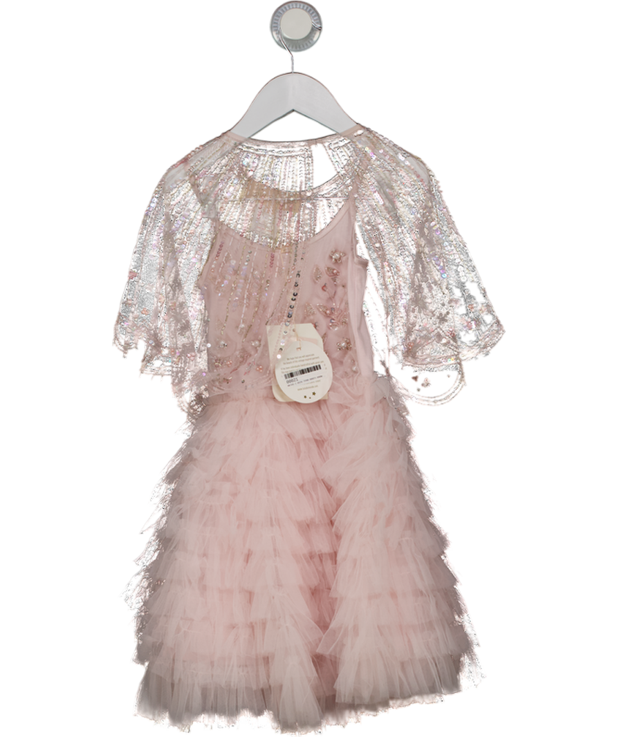 TUTU DU MONDE Pink Winter Lily Embellished Tulle Tutu Dress And Cape Set 2 Years