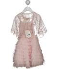 TUTU DU MONDE Pink Winter Lily Embellished Tulle Tutu Dress And Cape Set 2 Years