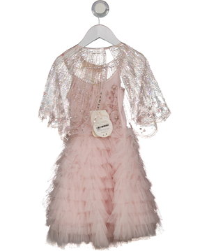 TUTU DU MONDE Pink Winter Lily Embellished Tulle Tutu Dress And Cape Set 2 Years