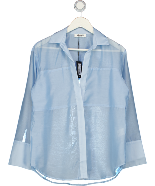 4th & Reckless Blue Semi Sheer Longline Beach Shirt UK 6