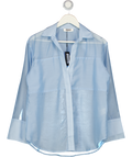 4TH & RECKLESS Blue Semi Sheer Longline Beach Shirt UK 8