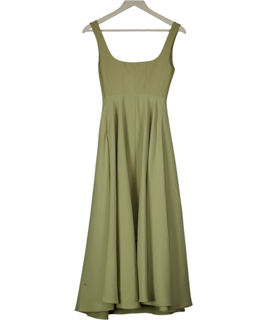 ODDMUSE Square Neck Midi Dress   Sage Green UK XXS