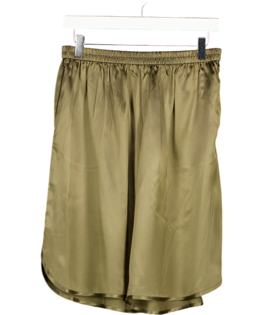 THE FRANKIE SHOP Nelis Silk Bermuda Shorts - Olive Green UK M