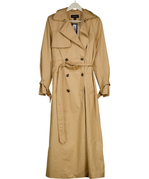 KAREN MILLEN Beige Camel Belted Trench Coat UK 10