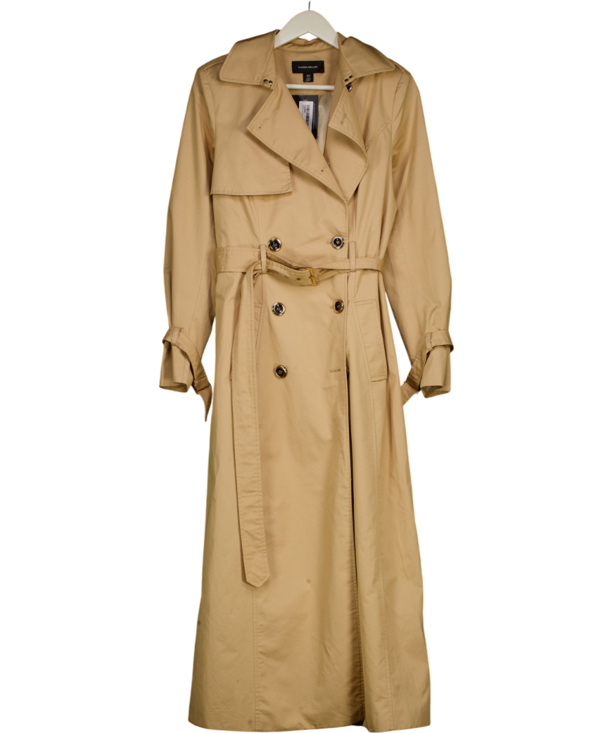KAREN MILLEN Beige Camel Belted Trench Coat UK 10
