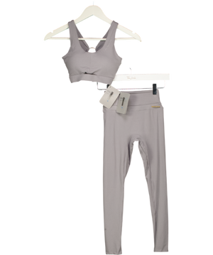 GYMSHARK 2-piece Whitney Grey Sports Bra And Leggings Set UK XS