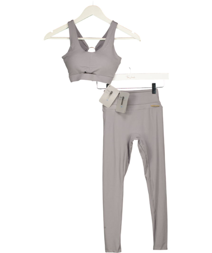 GYMSHARK 2-piece Whitney Grey Sports Bra And Leggings Set UK XS