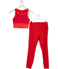 Sweaty Betty Red Power 7/8 Gym Leggings And Vest Workout Set UK S