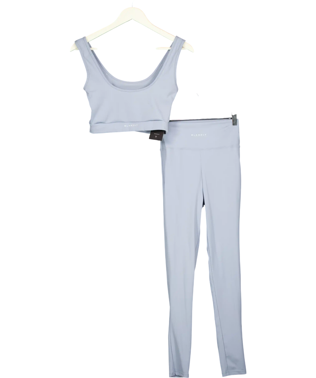 BLAKELEY 2-piece Light Blue Activewear Leggings And Crop Top Set UK S