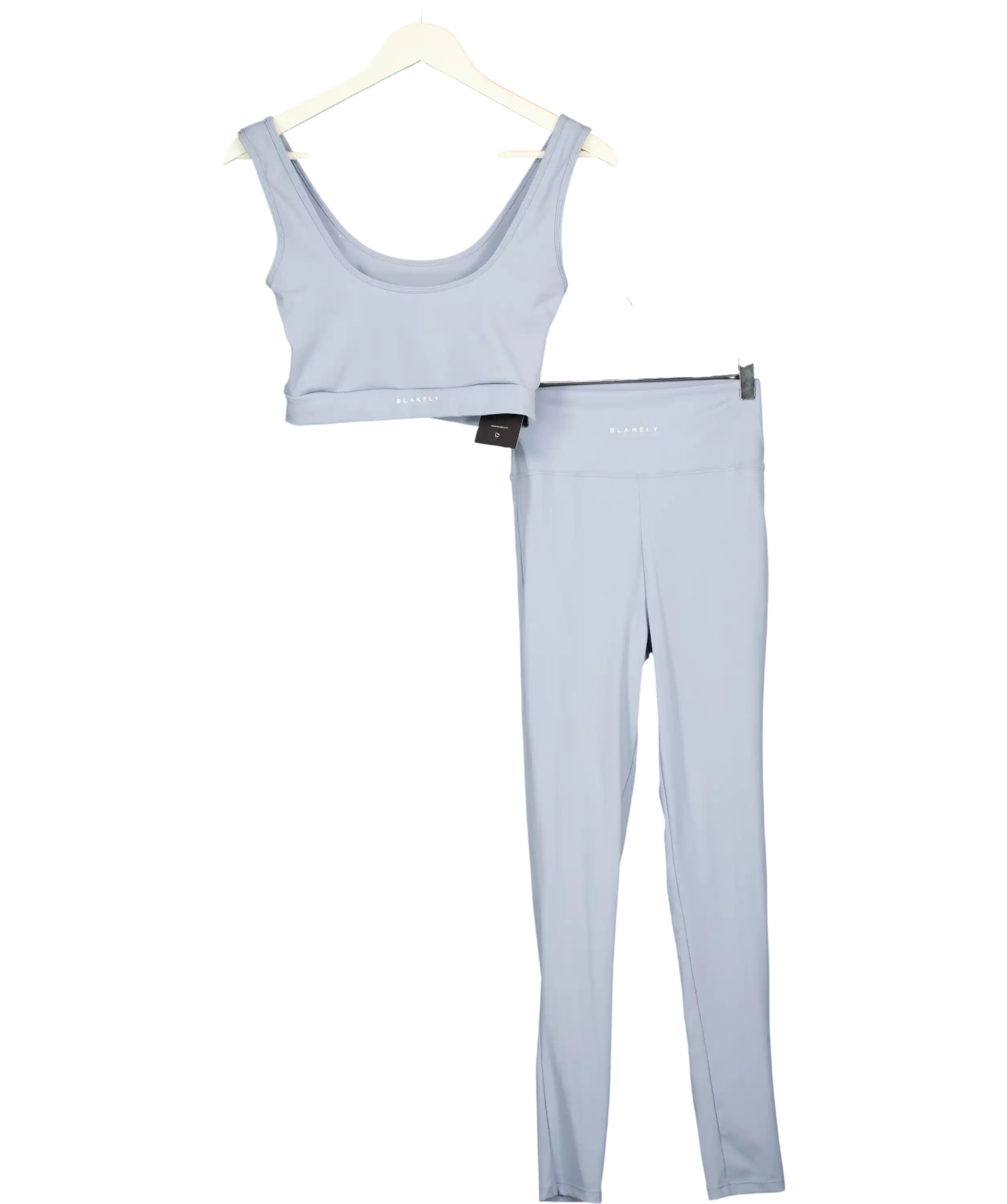 BLAKELEY 2-piece Light Blue Activewear Leggings And Crop Top Set UK S
