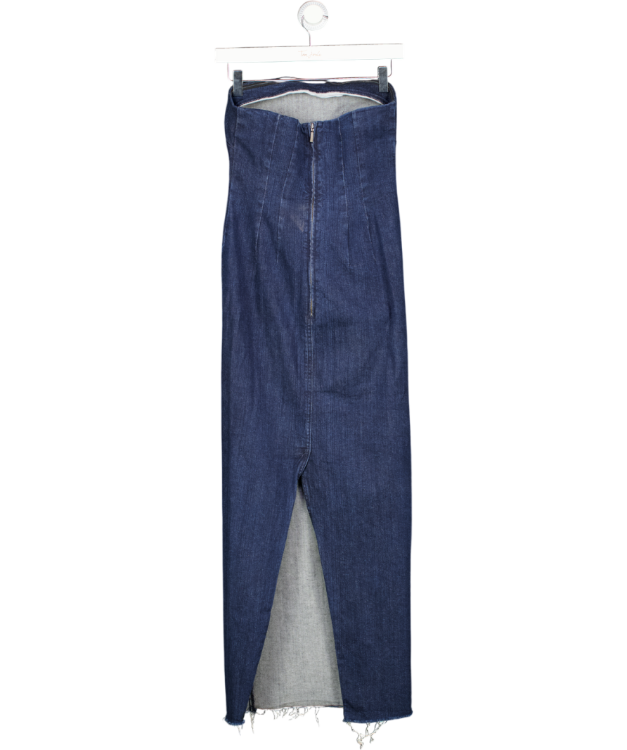 ZARA Blue Strapless Denim Jumpsuit UK M