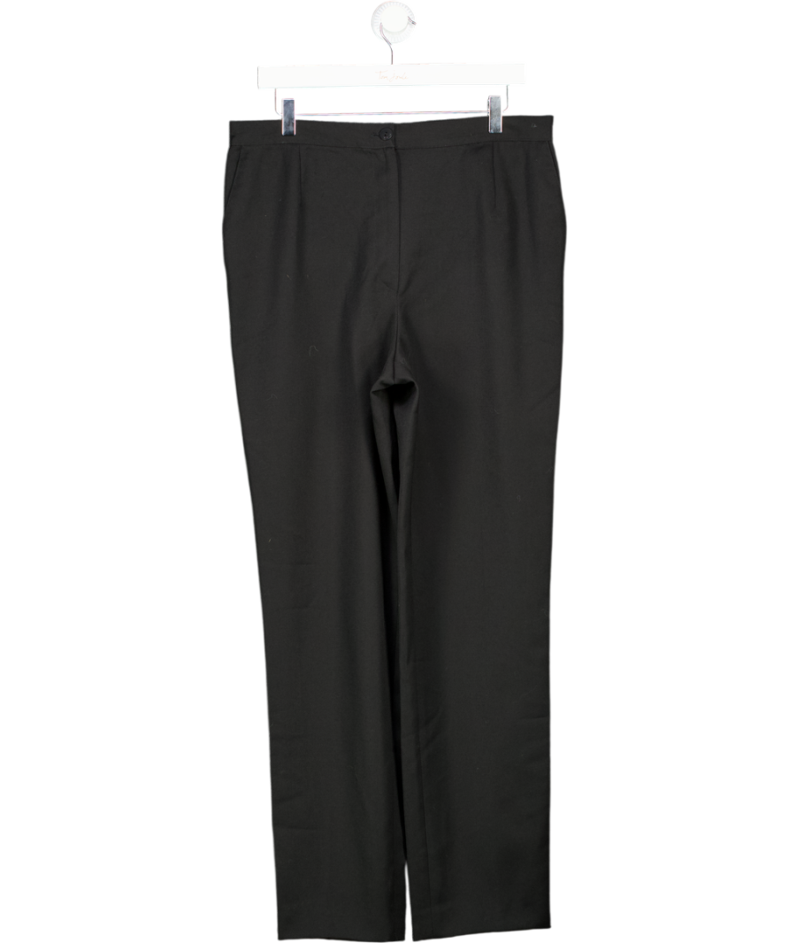 Krizia Black Tailored Wool Wide Leg Trousers UK 14