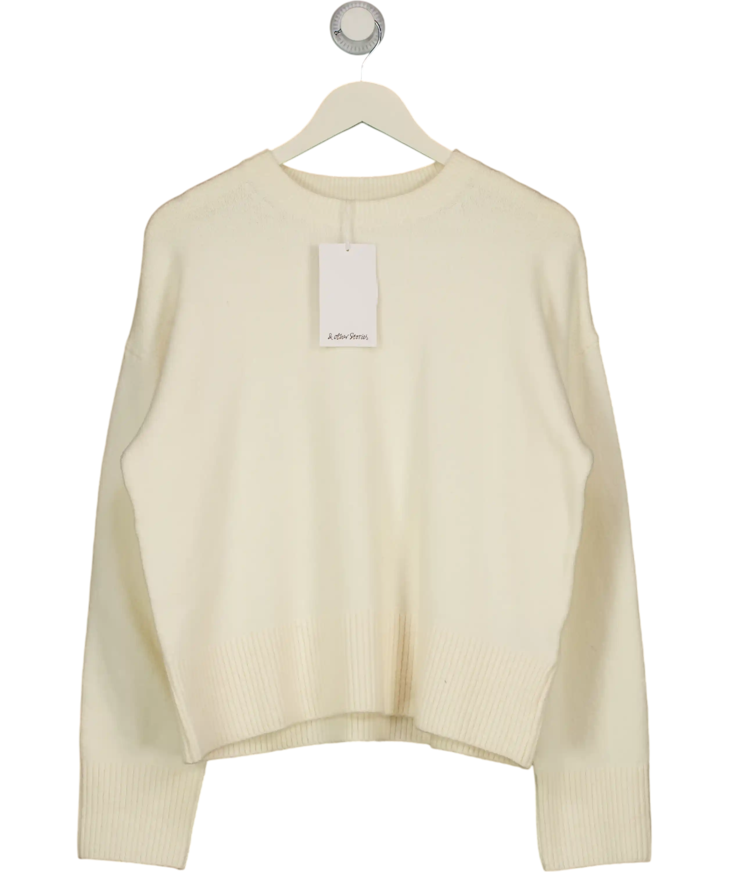 & Other Stories Cream Relaxed Knit Jumper UK M