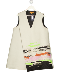 STINE GOYA Beige Sgtamar Dress - Abstract Strokes UK L