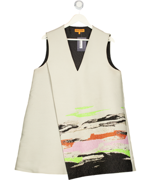 STINE GOYA Beige Sgtamar Dress - Abstract Strokes UK L