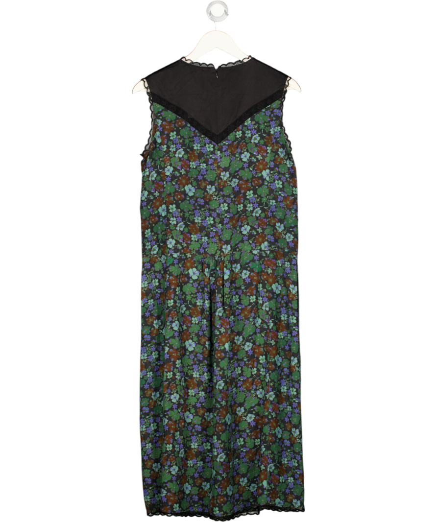 Coach Green & Black Daisy Print Sleeveless Varsity Dress UK 6