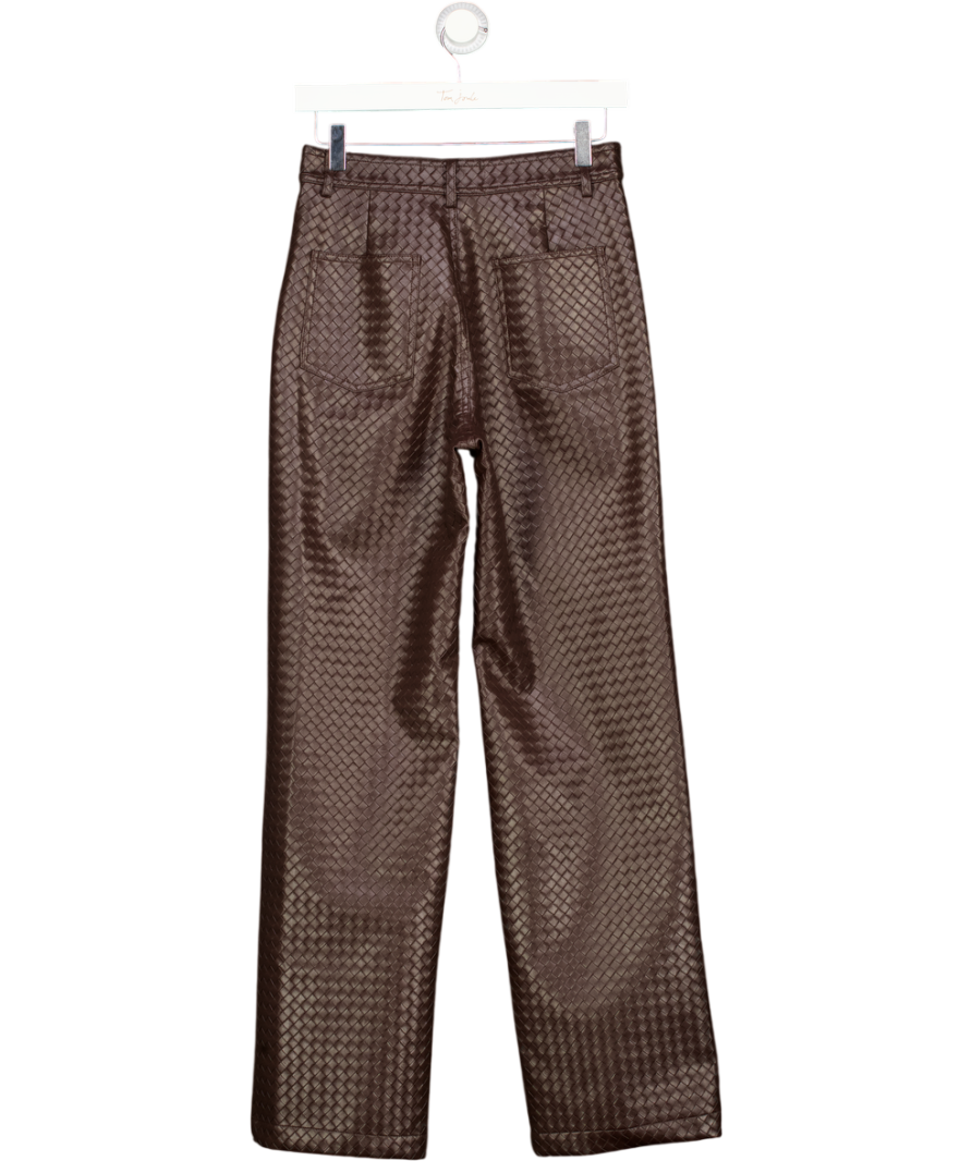 soho wardrobe Brown Woven Leather Trousers UK 8