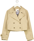 MANGO Water Repellent Double-breasted Cropped Trench Coat - Beige UK S