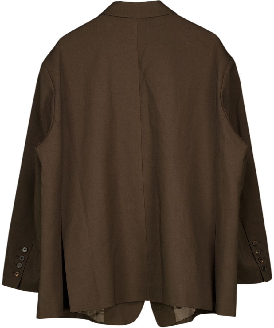 THE FRANKIE SHOP Oversize Blazer - Dark Espresso Brown UK XL