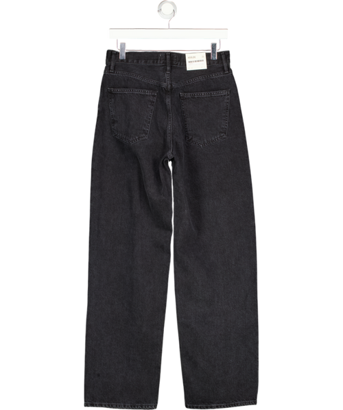 AGOLDE Black Wash High Waist Pleated Baggy Mid Rise Jeans W26
