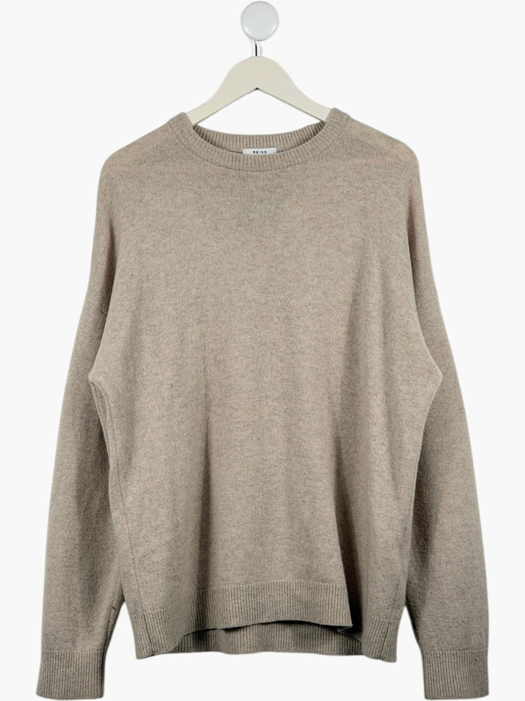 REISS Beige Parks Merino Wool Sweater UK S