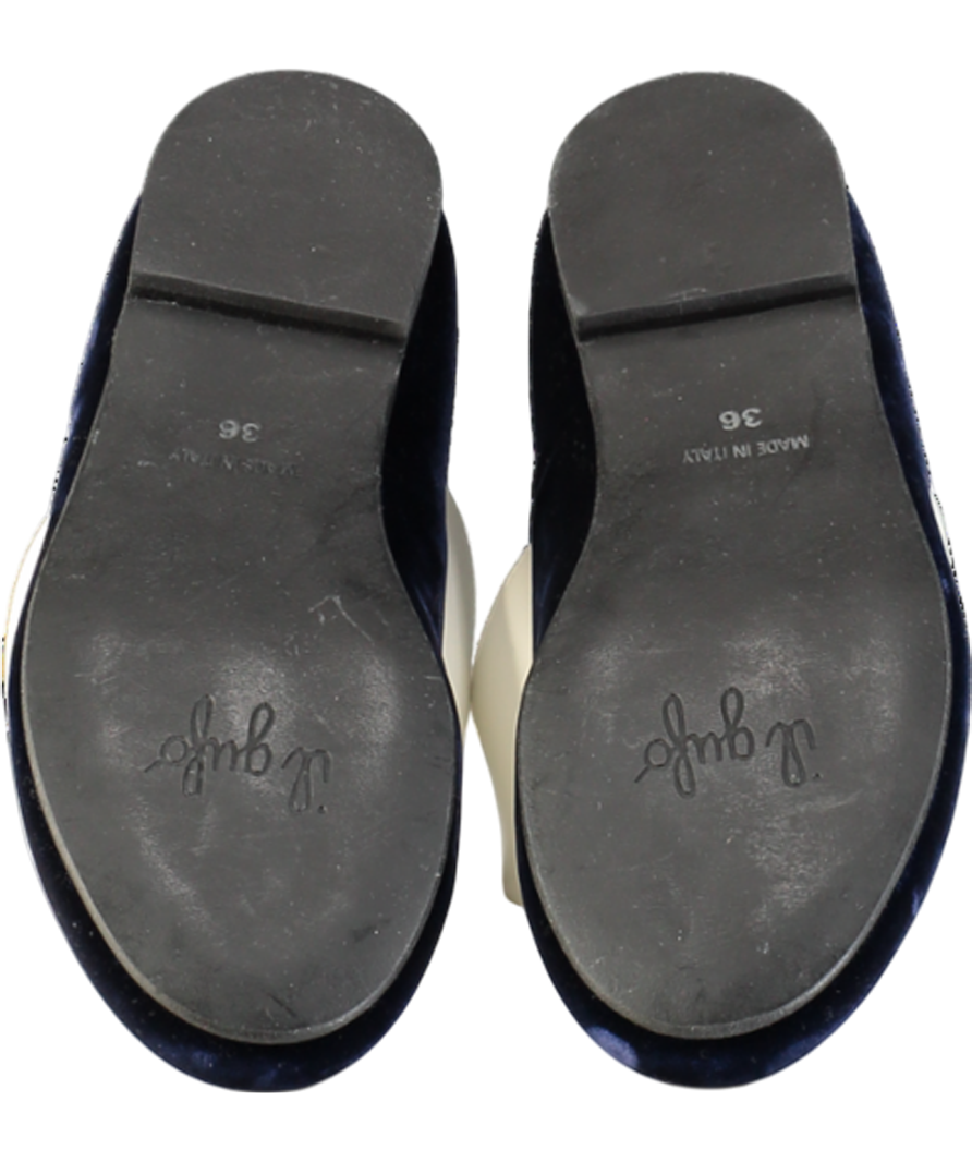 Il Gufo Blue Embellished Velvet Ballet Flats UK 3.5 EU 36 👼