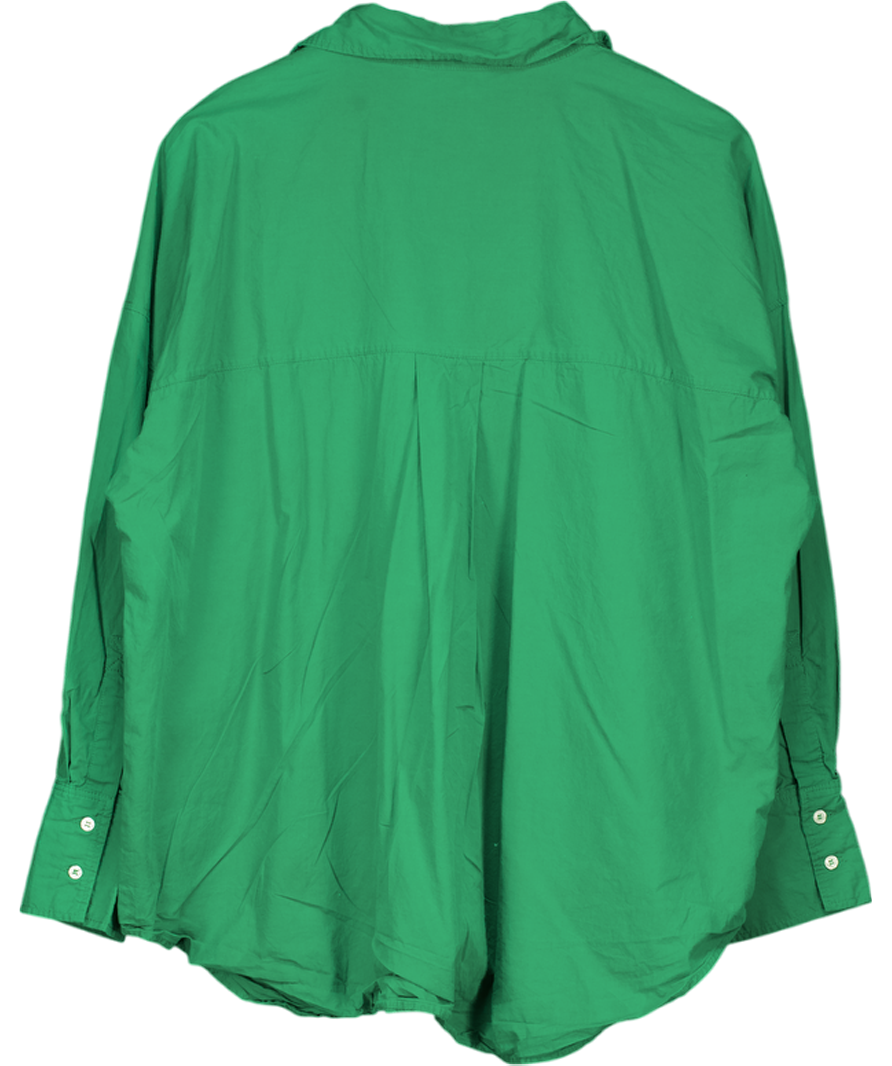 ZARA Green Poplin Cotton Oversized Shirt UK XXL