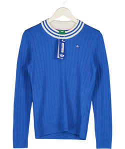 ADIDAS Blue Golf Originals Cashmere Knit Sweatshirt Bluebird UK S