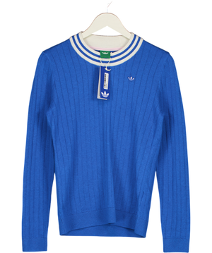 ADIDAS Blue Golf Originals Cashmere Knit Sweatshirt Bluebird UK S