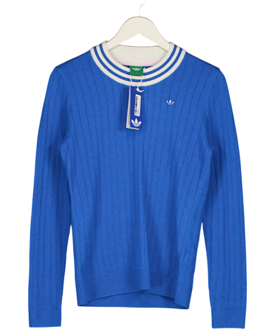 ADIDAS Blue Golf Originals Cashmere Knit Sweatshirt Bluebird UK S