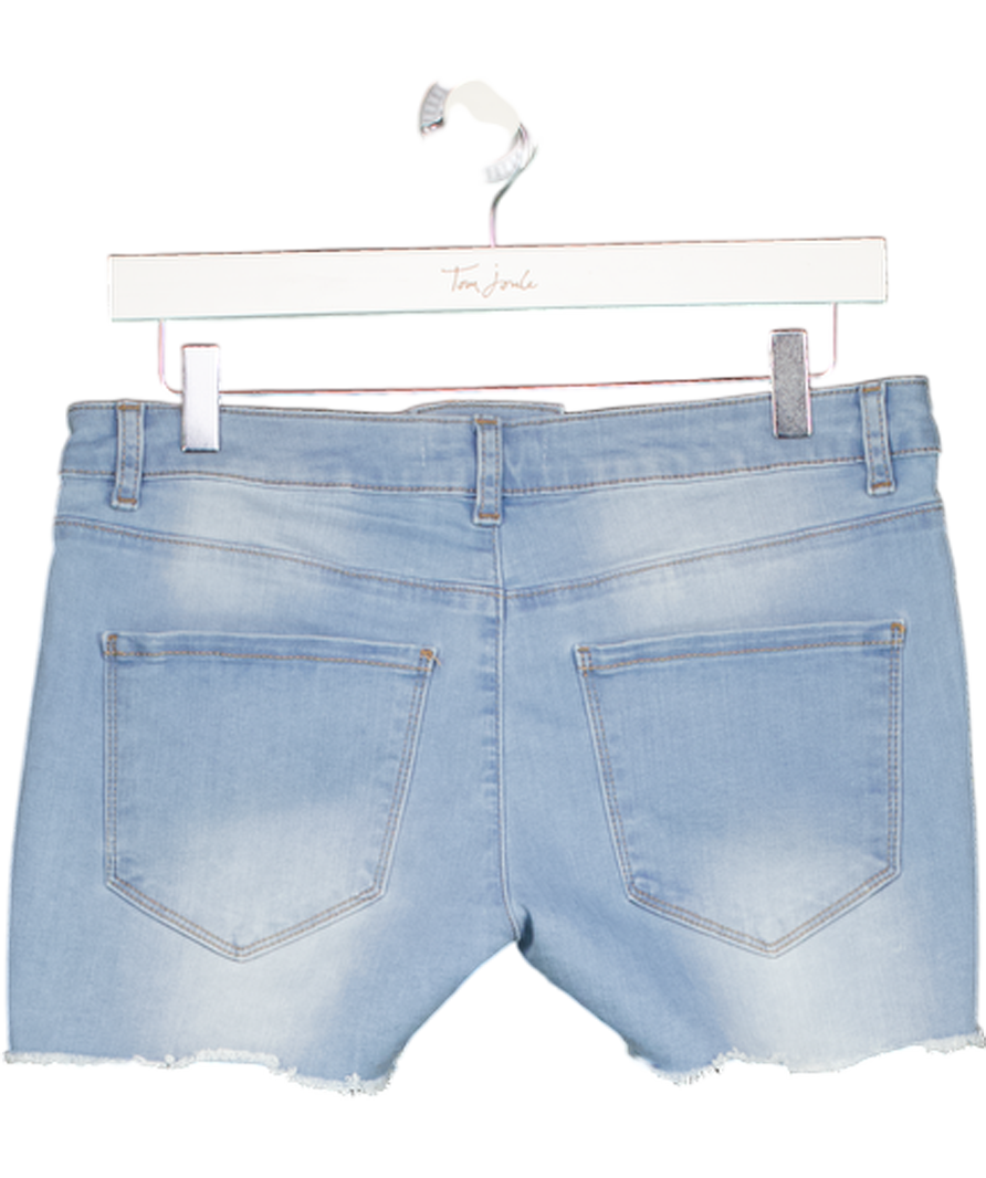 MELISSA ODABASH Blue Denim Alexi Lace Up Denim Shorts UK S