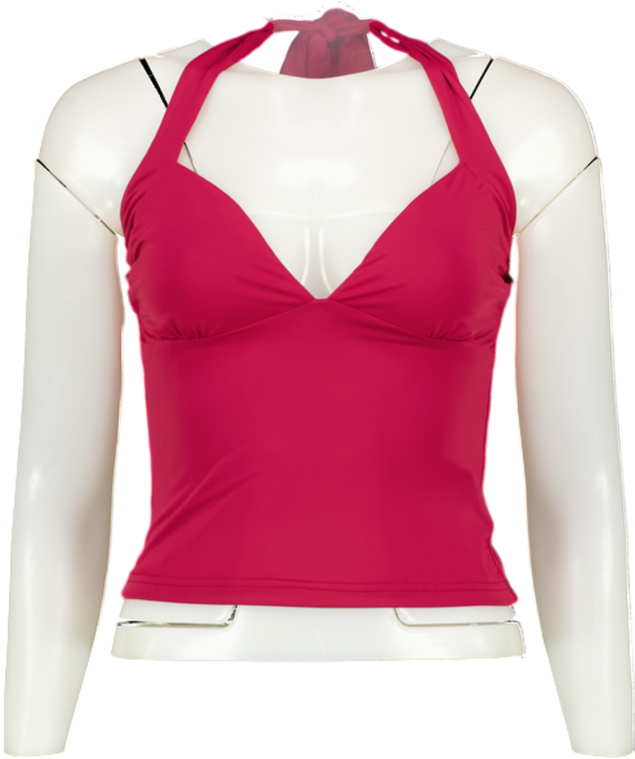 White Fox Red Act Right Halter Top UK M