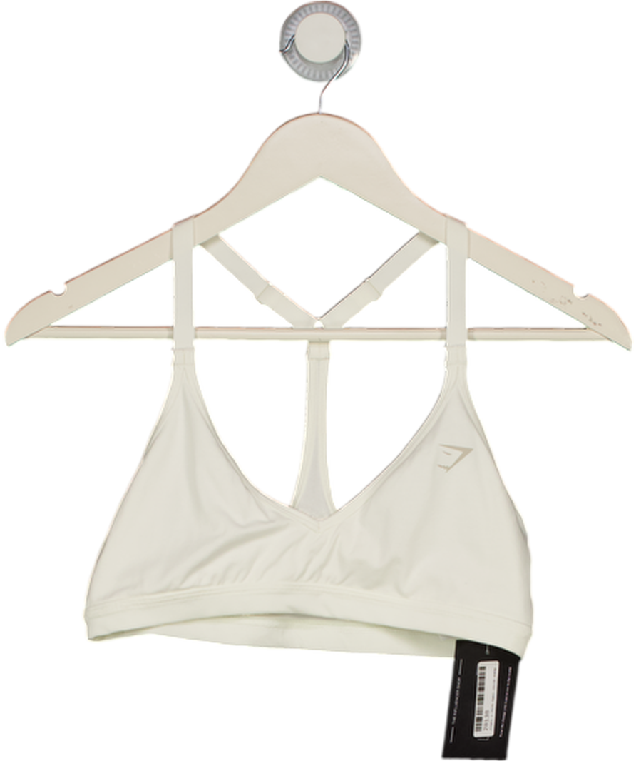 gymshark White Minimal Sports Bra UK M