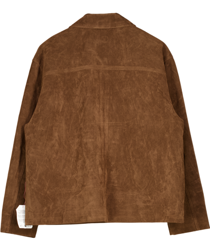 Topshop Brown Faux Suede Patch Pocket Boxy Jacket UK M