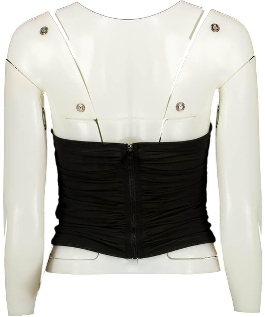 LEAU Black Cut Out Bustier Top UK M