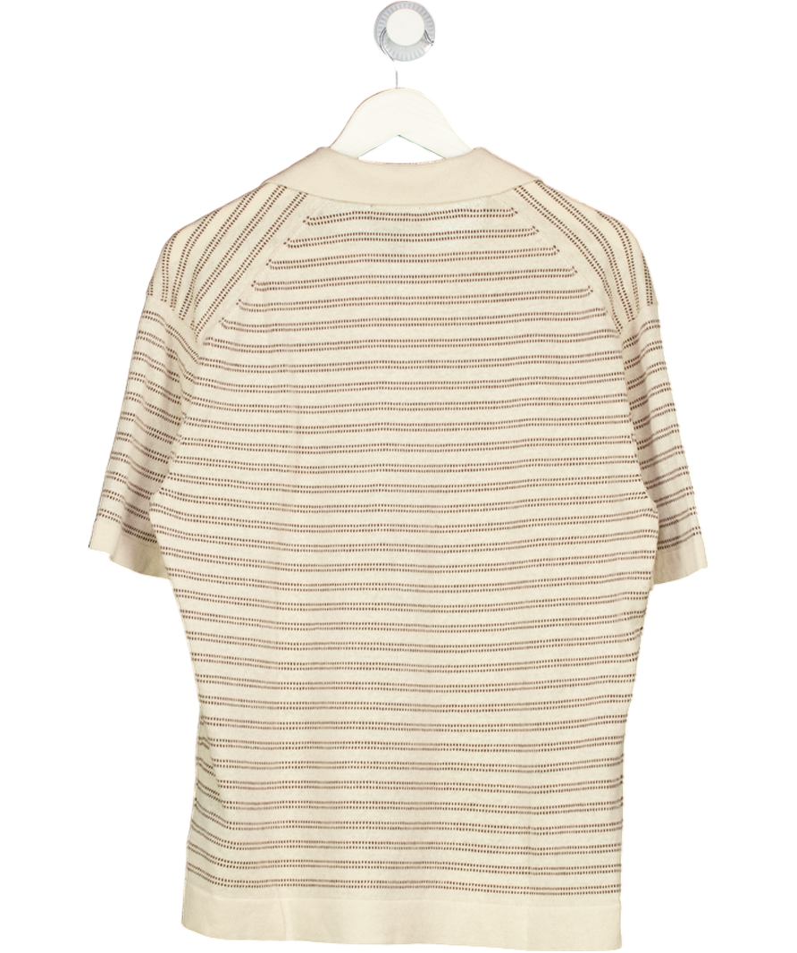 H&M Beige Premium Selection Regular Fit Linen-blend Polo Shirt UK L