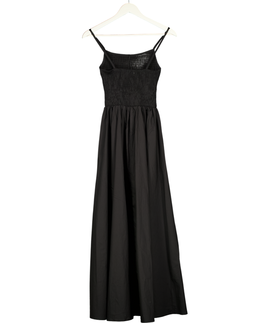 4th & Reckless Black Milano Shirred Waist Midi Dress UK 6