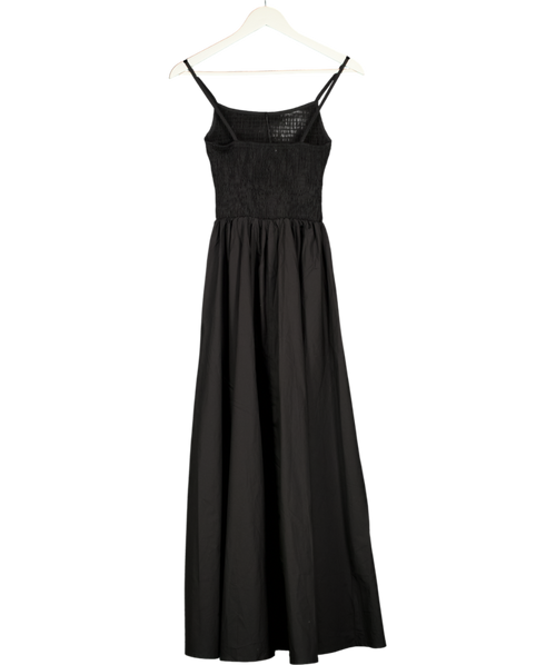 4th & Reckless Black Milano Shirred Waist Midi Dress UK 6