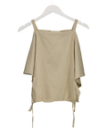 Paul & Joe Beige Square Neck Tie Detail Top UK 10
