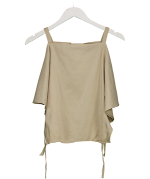 Paul & Joe Beige Square Neck Tie Detail Top UK 10