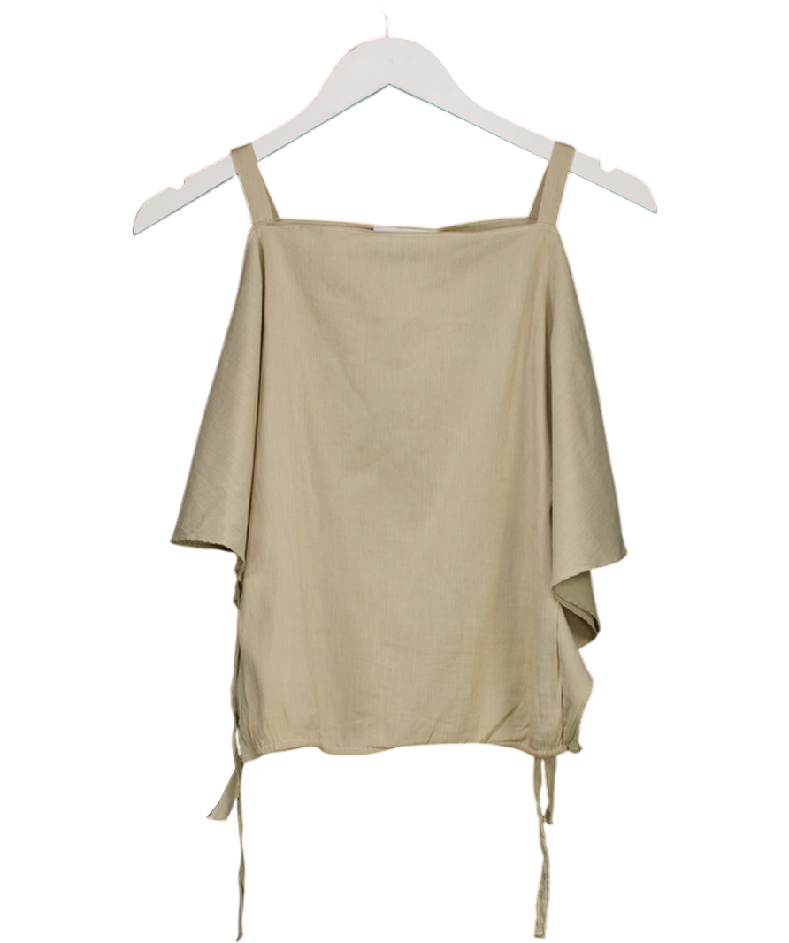 Paul & Joe Beige Square Neck Tie Detail Top UK 10