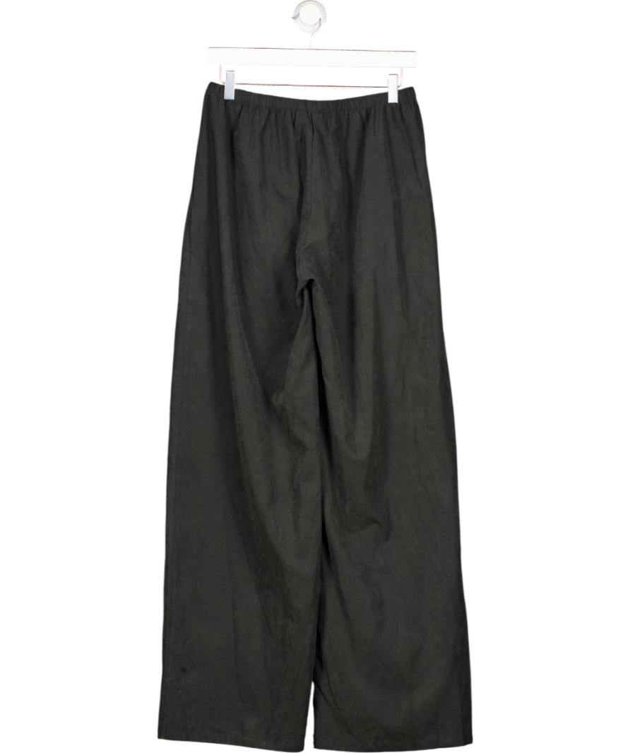 White Fox Black Wide Leg Trousers UK S