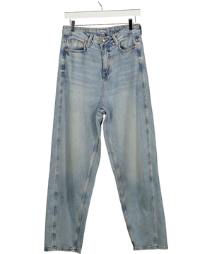 M&S Blue High Waisted Carrot Leg Ankle Grazer Jeans - Long UK 10