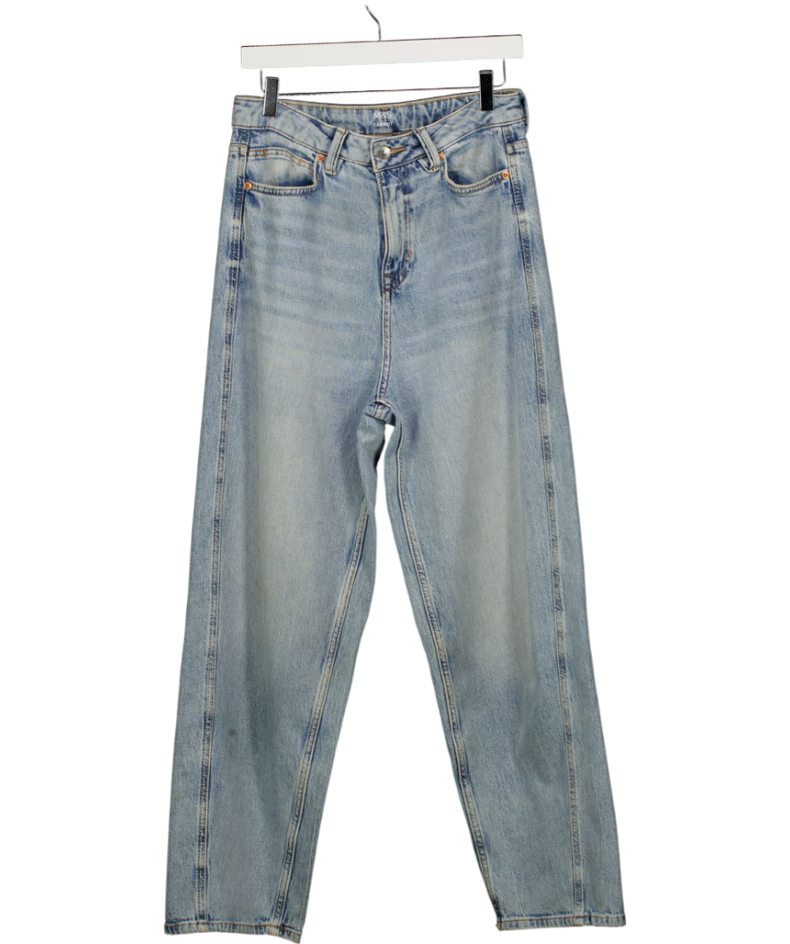 M&S Blue High Waisted Carrot Leg Ankle Grazer Jeans - Long UK 10