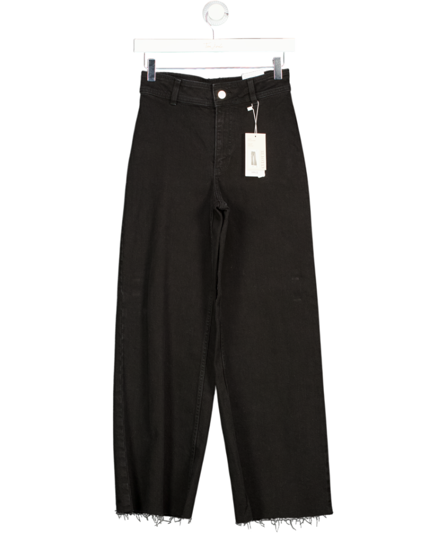 MANGO Black Catherin Culotte High Rise Jeans UK 6