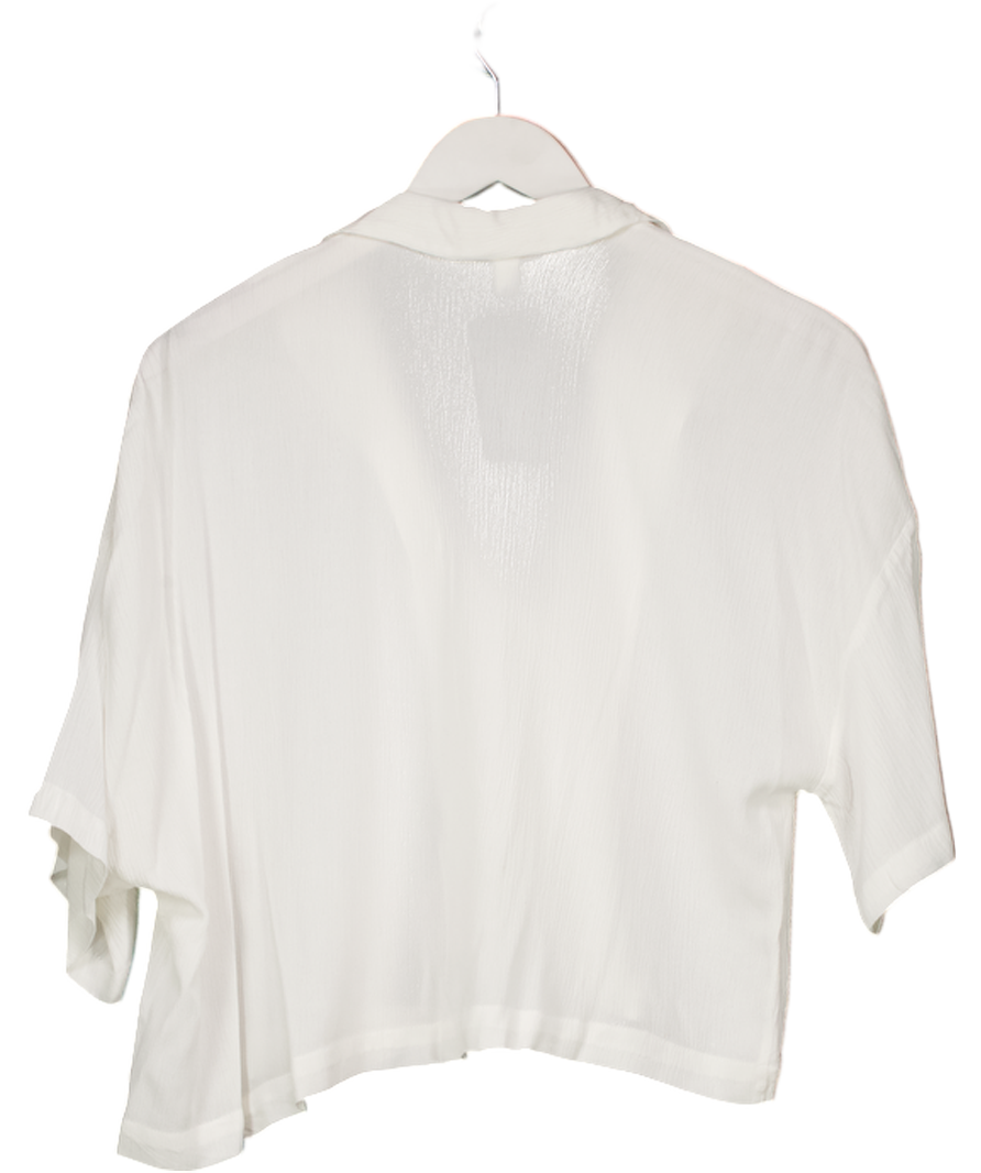 H&M White Oversized Resort Shirt UK XS