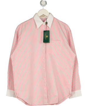 HOLLAND COOPER Winchester Shirt City Pink Stripe With Embroidered Logo UK S