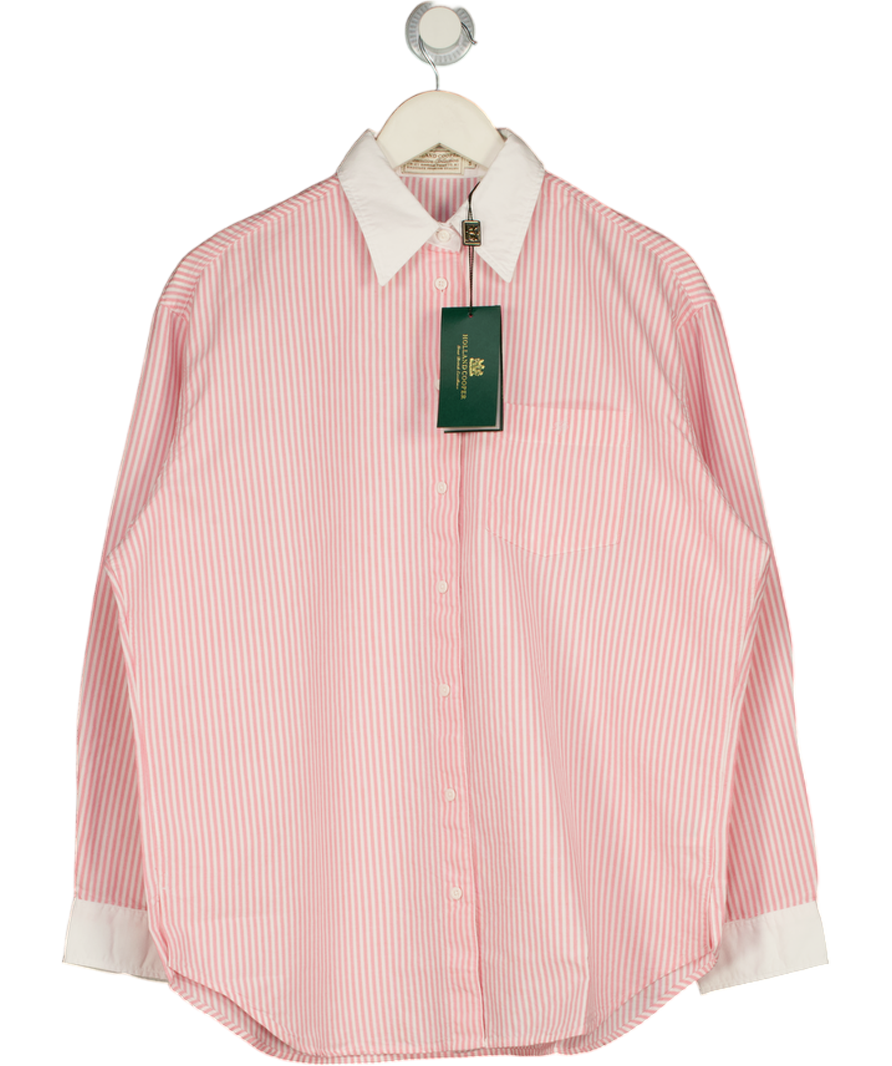HOLLAND COOPER Winchester Shirt City Pink Stripe With Embroidered Logo UK S