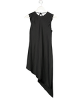 MANGO Black Asymmetrical Satin Top UK M